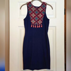 Gianni Bini Blue Embroidered Minidress